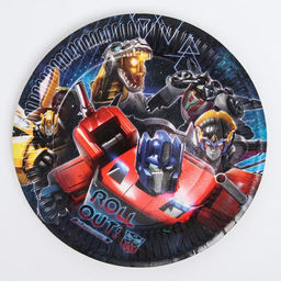 Набор одноразовой бумажной посуды, на 6 персон "С Днем Рождения", Трансформеры