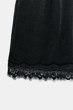 SHORTS SATINADOS PUNTILLA / Negro - Zara фото 9