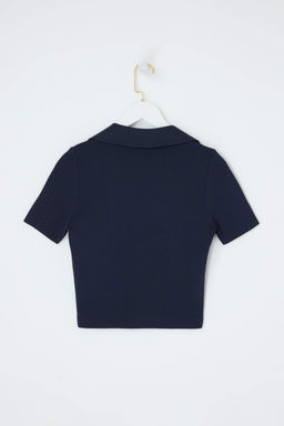 Lacivert-Ekru Ikili Paket Cizgili Basic Bluz TWOSS26BZ00284