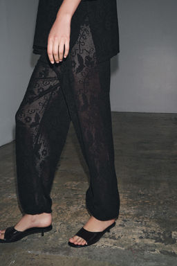 FLORAL STRUCTURE KNIT TROUSERS - Zara фото 3