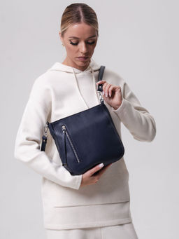 Сумка кожаная кросс-боди Deboro 3410 фиолетовый цветок