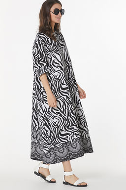 Платье хлопковое в полоску зебра
