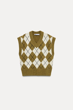 DIAMOND JACQUARD WAISTCOAT - Zara фото 4