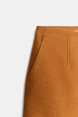 SHORTS CON LINO BOT?N FORRADO / Curry - Zara фото 8