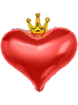 Воздушный шар фольгированный 18 Сердце с короной, набор 5 шт., красный