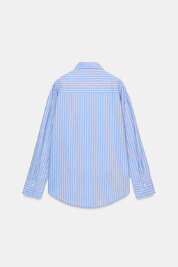 CAMISA OVERSIZE CON CAMISETA CINTUR?N / Azul / Blanco - Zara фото 7
