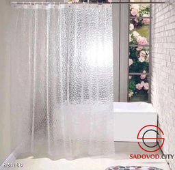 Шторы для ванной 3D размер 180 на 180