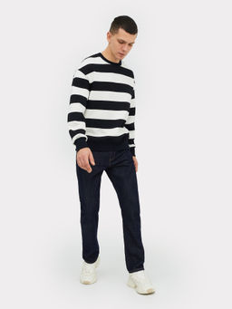 Свитшот мужской в черно-молочную полоску черно -молочная полоска 121865/1 - Mark formelle фото 2