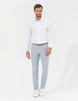 A__k Mavi Slim Fit Beli Lastikli Kanvas Pantolon - Pierre cardin фото 4