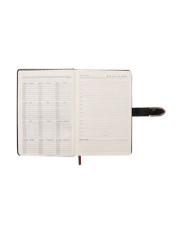 Ежедневник недатированный А5, с хлястиком, 112 листов в линейку, пвх, черный - Simaland фото 8