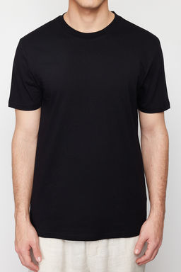 Siyah Regular/Normal Kesim Yaz? Bask?l? Nak?sl? %100 Pamuklu K?sa Kol T-Shirt TMNSS24TS00133 - Trendyolmilla фото 4