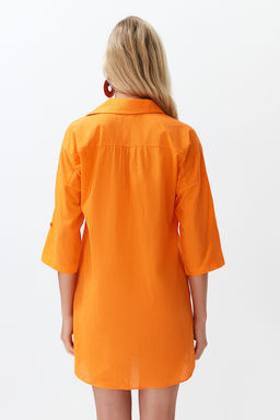 TRENDYOLMILLA Beyaz Dokuma Flaml? Pamuk Mini Plaj Elbisesi TBESS21EL3979 фото 27