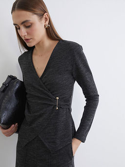 Kruvaze Yaka Metal Tokal? B?zg?l? Bluz