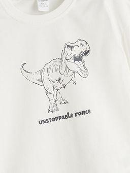 Dinozor Bask?l? Erkek ?ocuk Sweatshirt