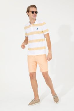 U. S. Polo Assn Мужская шафрановая футболка-поло с воротником-поло - U.s. polo assn фото 3