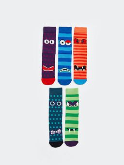 Bask?l? Erkek Soket ?orap 5li