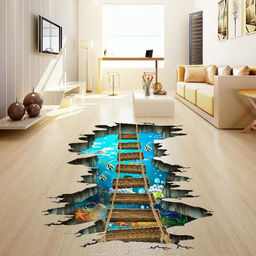 Интерьерная наклейка 3Д TAKE IT EASY «Мост над морем», 90×60 см