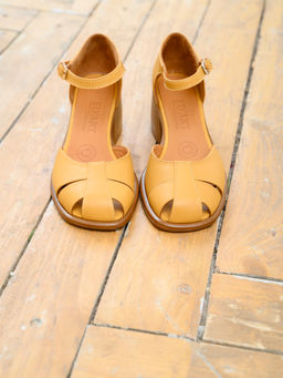 Босоножки 5033.23663bе.Тыква лион+коричневый