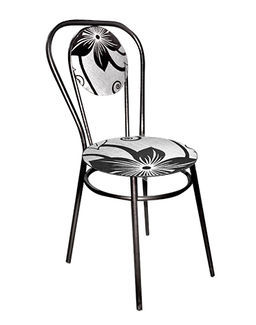 Стул №5 ткань "рогожка черн.цветок" н.черный