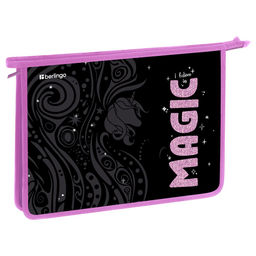 Папка для тетрадей А4, молния сверху Berlingo "Purple Magic" (BR-PP-A40529) пластик