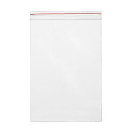 Пакет упаковочный с замком Zip Lock 200x300 мм, ПНД, 35 мкм, прозрачный, 50 шт в упаковке, с красной полосой на zip-застежке