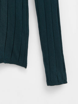 CONTE Джемпер в широкий рубчик из пряжи с вискозой LDK 146 royal green - Conte elegant фото 4