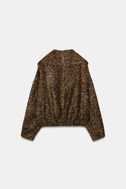 METALLIC THREAD BOMBER JACKET - Zara фото 9