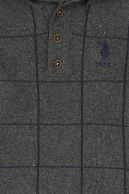 U. S. Polo Assn / Меланжевый свитер антрацитового цвета для мальчика - U.s. polo assn фото 3