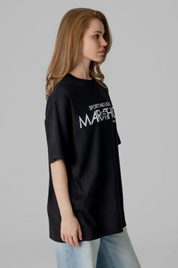 Арт. 3190 Футболка женская оверсайз 42-48 (4 шт) Цвет:черный - Калинка фото 4