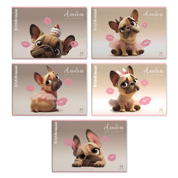 АКЦИЯ Цена за 5 шт. Альбом для рисования на скобе ErichKrause Frenchie, А4, 24 листа_MIX-PACK