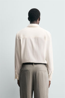 STRIPED COTTON-VISCOSE SHIRT - Zara фото 12