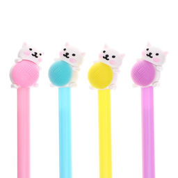 Цена за 12 шт. Ручка - прикол гелевая Calligrata Котенок с клубком, МИКС фото 9