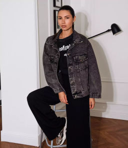 Джинсовая куртка #БШ2620, тёмно-серый