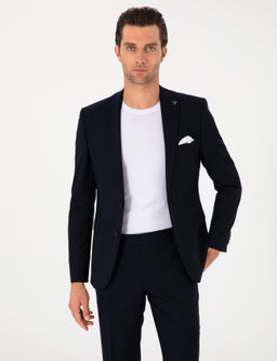 Lacivert Slim Fit Y_n Kar___ml_ Ceket - Cacharel фото 3