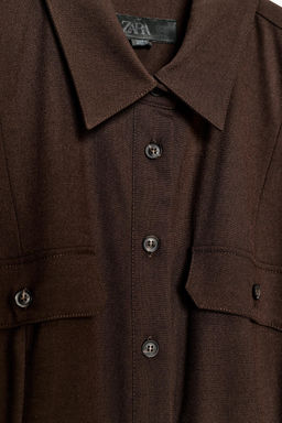 ZW COLLECTION BELTED SHIRT DRESS - Zara фото 7