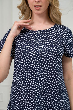 Платье женское из кулирки Кармелита горошек на темно-синем - Амадэль фото 13