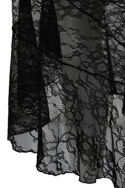 TRENDYOLMILLA Siyah Asimetrik Midi Astarl? Dantel Orme Etek TWOAW24ET00331 фото 7