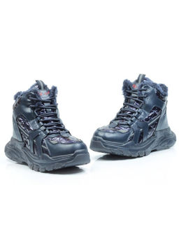 04-8525-2 DARK BLUE Ботинки зимние женские (искусственные материалы)