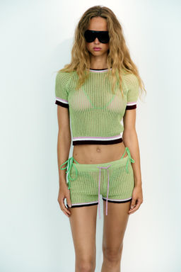 SHORTS PUNTO CINTURA EL?STICA / Verde - Zara фото 2