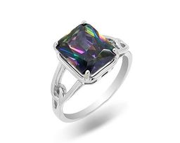 Кольцо из серебра мистик кварц, МЦВ955
