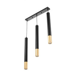 Светильник BayerLux подвесной «Герона» 3хLED 9 Вт 4000К черный золото 50×5×50-200 см