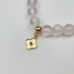 Браслет из Розового кварца с подвеской 17 см