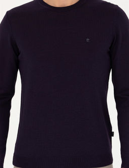 Mor Slim Fit Bisiklet Yaka Y_n Kar___ml_ Basic Triko Kazak - Pierre cardin фото 6