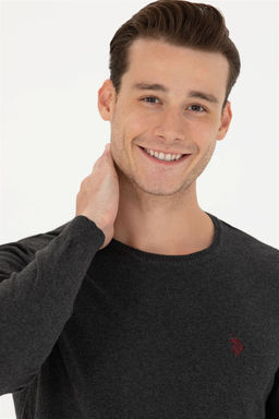 Мужской базовый свитер антрацитового меланжа - U.s. polo assn фото 8