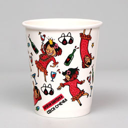 Цена за 10 шт. Стакан бумажный Вечериночка, однослойный, 250 мл - Страна карнавалия фото 2