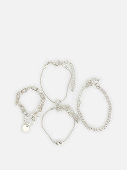 ACOOLA / Набор из 4 браслетов дет. Fossi серебристый