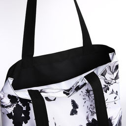 Сумка шопер Цветы, 40х12х38, цвет черный - Nazamok фото 5