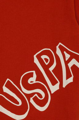 _ocuk Kiremit Basic Bisiklet Yaka Sweatshirt