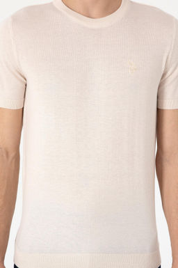 Erkek Slim Fit Bisiklet Yaka Krem Kazak - U.s. polo assn фото 6