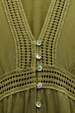 TUNIC DRESS WITH LACE TRIM - Zara фото 7